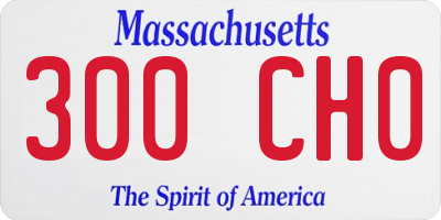 MA license plate 300CH0