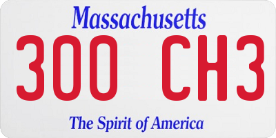 MA license plate 300CH3