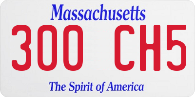 MA license plate 300CH5