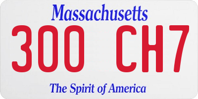 MA license plate 300CH7