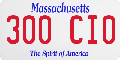 MA license plate 300CI0