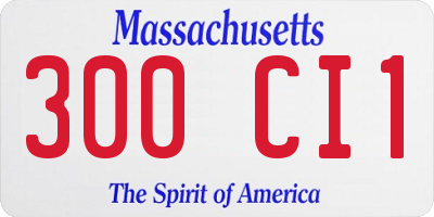 MA license plate 300CI1