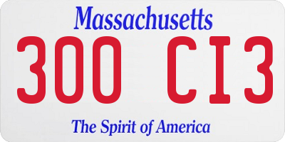 MA license plate 300CI3