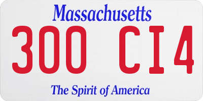 MA license plate 300CI4