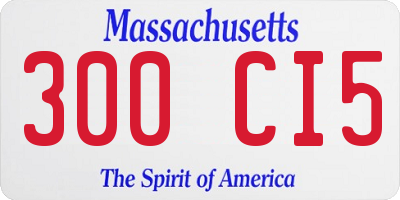 MA license plate 300CI5