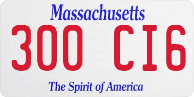 MA license plate 300CI6