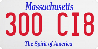 MA license plate 300CI8
