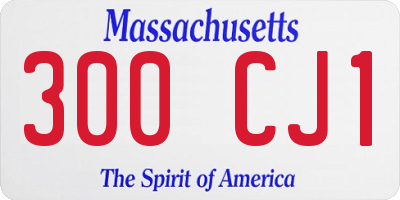 MA license plate 300CJ1