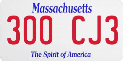 MA license plate 300CJ3
