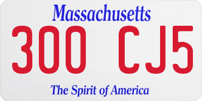 MA license plate 300CJ5