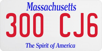 MA license plate 300CJ6