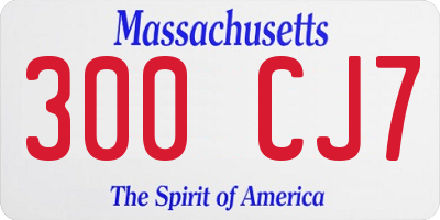 MA license plate 300CJ7
