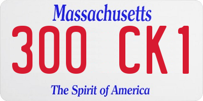 MA license plate 300CK1