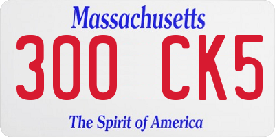 MA license plate 300CK5