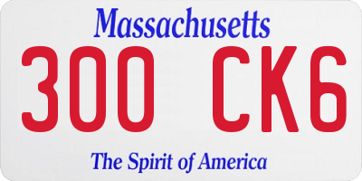 MA license plate 300CK6
