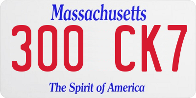MA license plate 300CK7