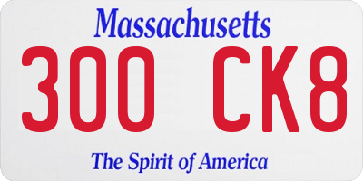 MA license plate 300CK8