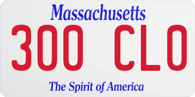 MA license plate 300CL0
