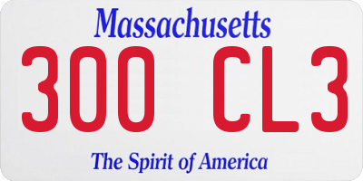 MA license plate 300CL3
