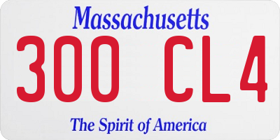 MA license plate 300CL4