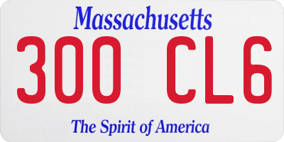 MA license plate 300CL6