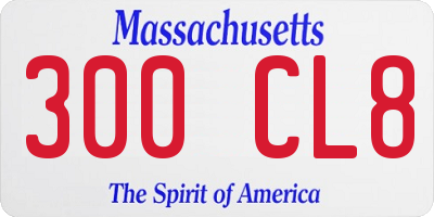 MA license plate 300CL8