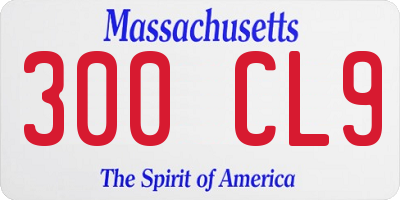 MA license plate 300CL9
