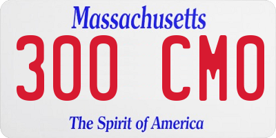 MA license plate 300CM0