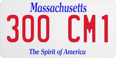 MA license plate 300CM1