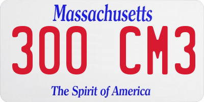 MA license plate 300CM3
