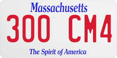 MA license plate 300CM4