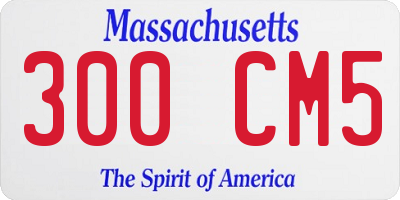 MA license plate 300CM5