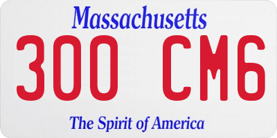 MA license plate 300CM6