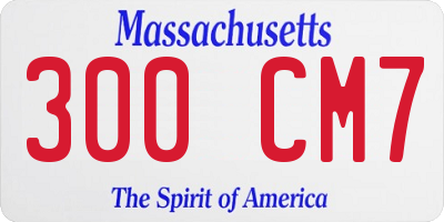 MA license plate 300CM7