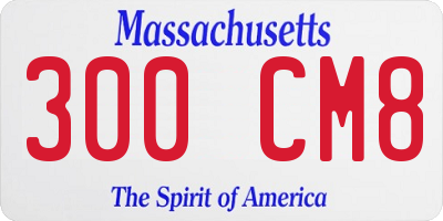 MA license plate 300CM8