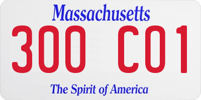 MA license plate 300CO1