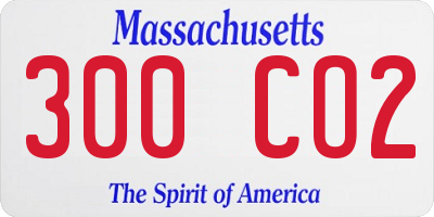 MA license plate 300CO2