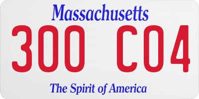 MA license plate 300CO4