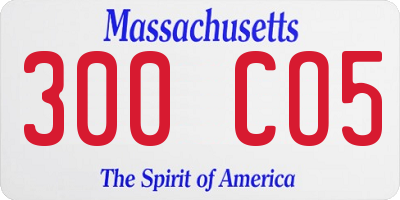 MA license plate 300CO5