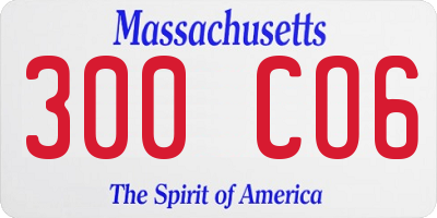 MA license plate 300CO6