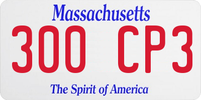 MA license plate 300CP3
