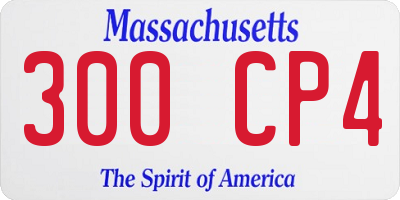 MA license plate 300CP4