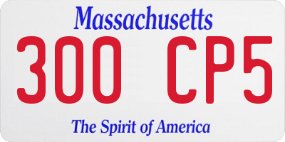 MA license plate 300CP5