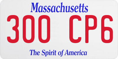 MA license plate 300CP6