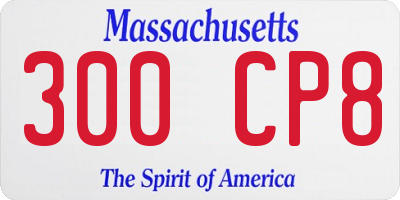 MA license plate 300CP8