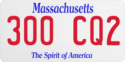 MA license plate 300CQ2