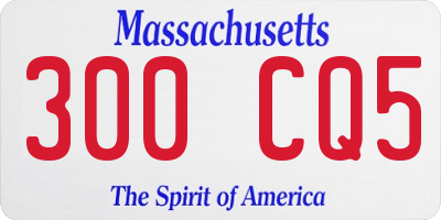 MA license plate 300CQ5