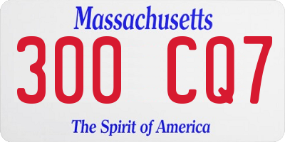 MA license plate 300CQ7