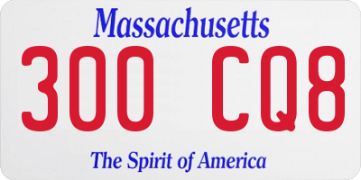 MA license plate 300CQ8