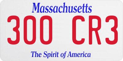 MA license plate 300CR3